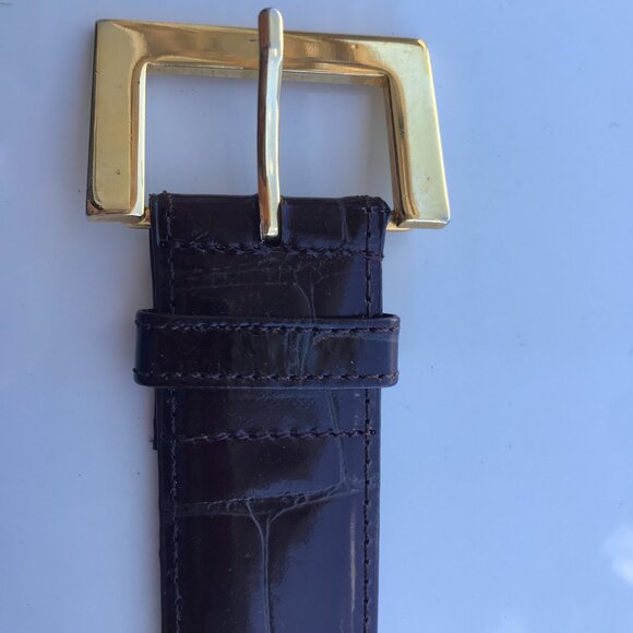 Woman belt, burgundy and brass. New. Small main image 4